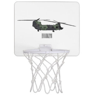 Chinook army helicopter cartoon illustration mini basketball hoop