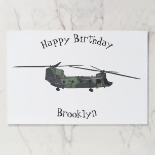 Chinook army helicopter cartoon illustration paper pad