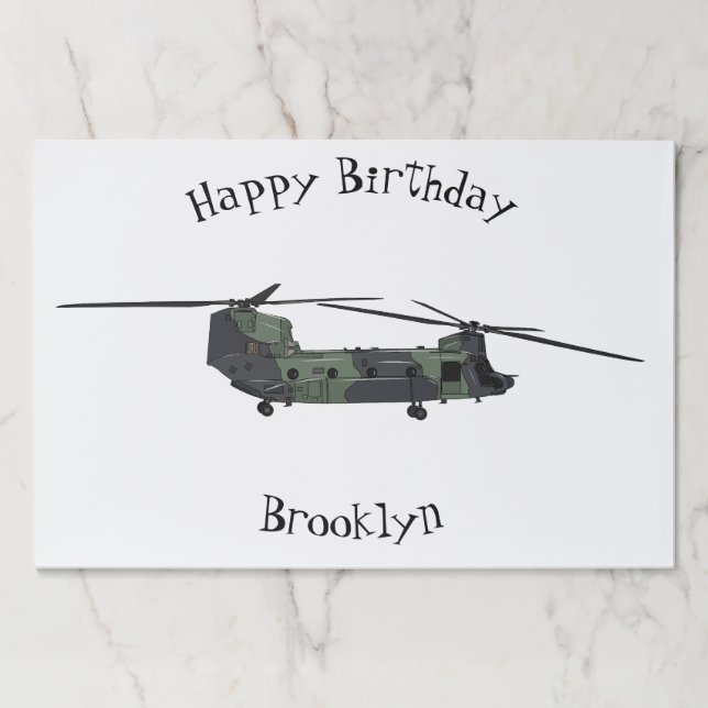 Chinook army helicopter cartoon illustration paper pad (Front)