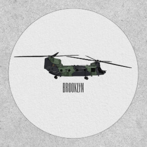Chinook army helicopter cartoon illustration patch