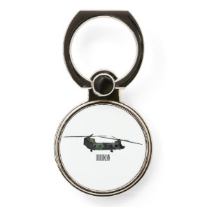 Chinook army helicopter cartoon illustration phone ring stand