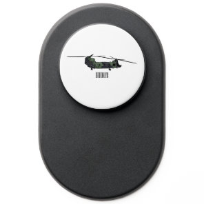 Chinook army helicopter cartoon illustration PopSocket