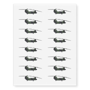 Chinook army helicopter cartoon illustration temporary tattoos