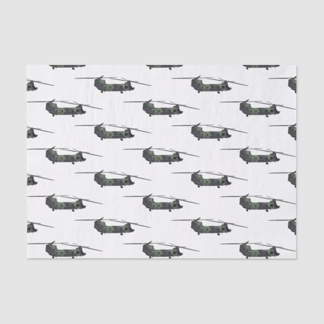 Chinook army helicopter cartoon illustration tissue paper (Front)