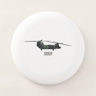 Chinook army helicopter cartoon illustration Wham-O frisbee