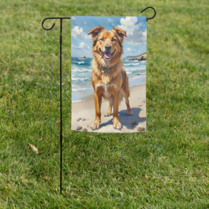 Chinook Beach Horizon Dog Art Garden Flag