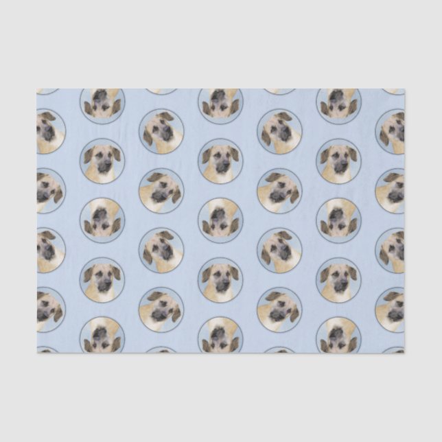Chinook Drop Ear Painting Original Sled Dog Art Tissue Paper (Front)