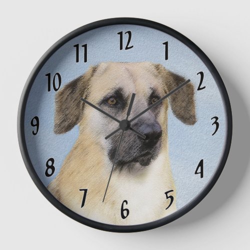 Chinook Dropped Ears Painting _ Original Dog Art Clock