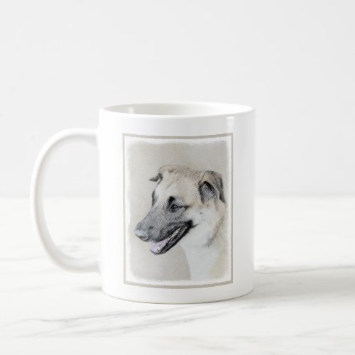 Chinook Dropped Ears Painting _ Original Dog Art Coffee Mug