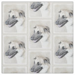 Chinook (Dropped Ears) Painting - Original Dog Art Fabric