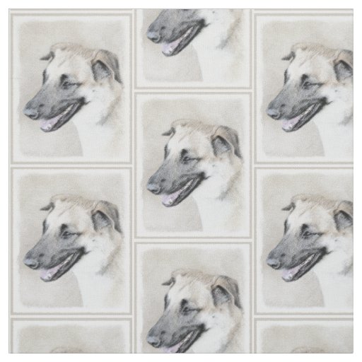 Chinook (Dropped Ears) Painting - Original Dog Art Fabric