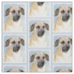 Chinook (Dropped Ears) Painting - Original Dog Art Fabric