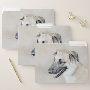 Chinook (Dropped Ears) Painting - Original Dog Art File Folder
