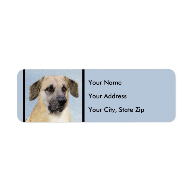 Chinook (Dropped Ears) Painting - Original Dog Art Label (Front)