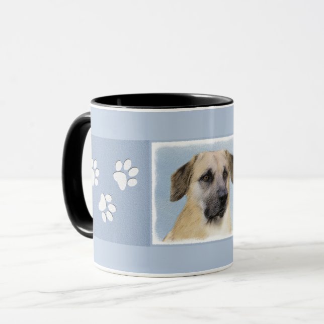 Chinook (Dropped Ears) Painting - Original Dog Art Mug (Front Left)