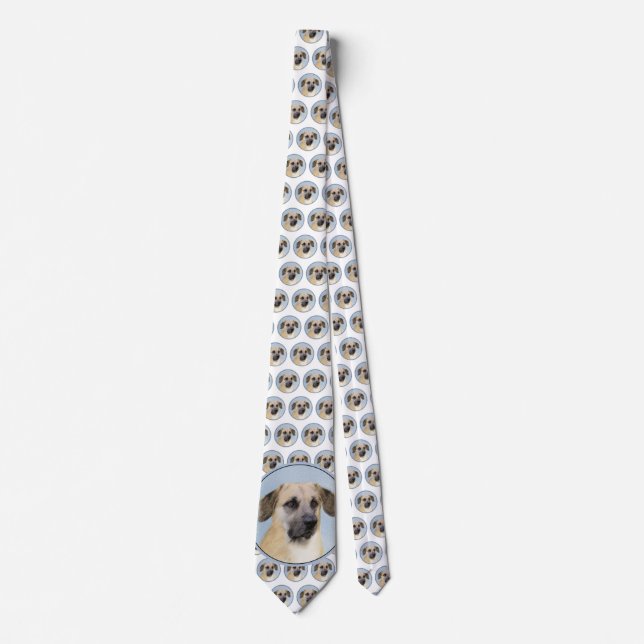 Chinook (Dropped Ears) Painting - Original Dog Art Neck Tie (Front)