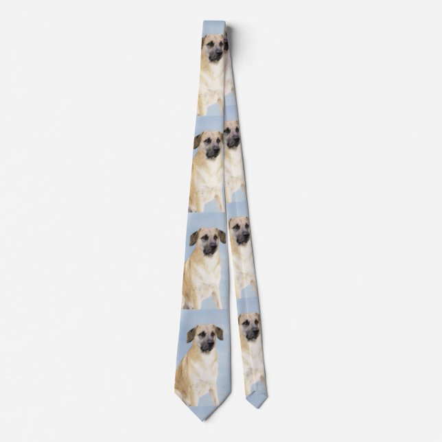 Chinook (Dropped Ears) Painting - Original Dog Art Neck Tie (Front)
