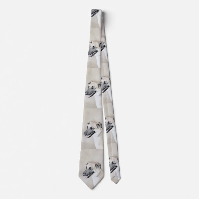 Chinook (Dropped Ears) Painting - Original Dog Art Neck Tie (Front)