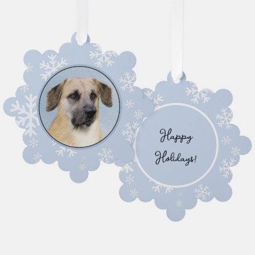 Chinook Dropped Ears Painting _ Original Dog Art Ornament Card