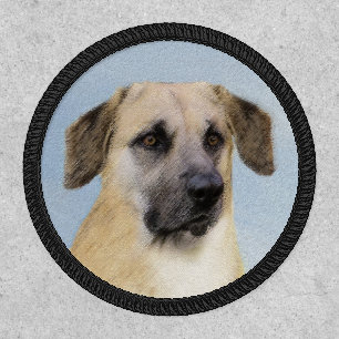 Chinook (Dropped Ears) Painting - Original Dog Art Patch