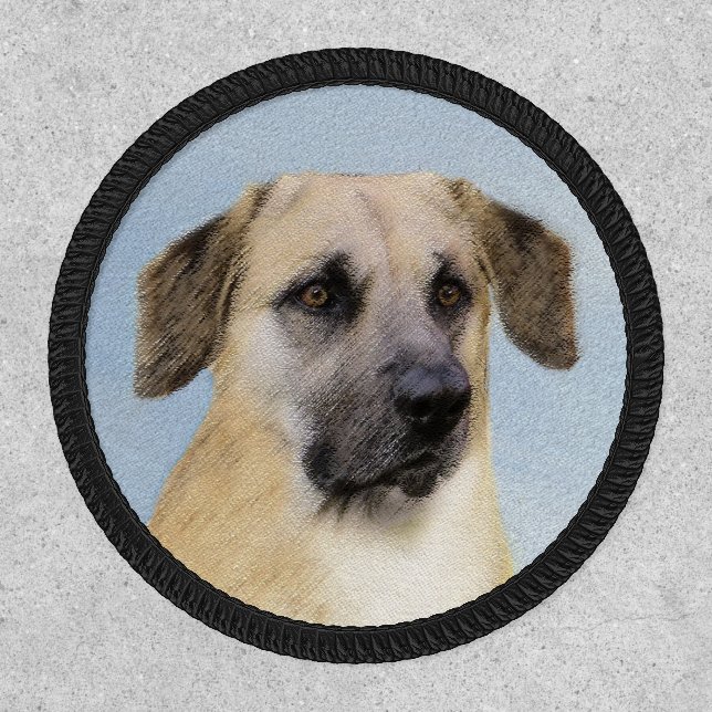 Chinook (Dropped Ears) Painting - Original Dog Art Patch (Front)
