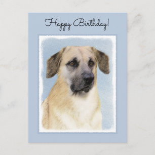 Chinook (Dropped Ears) Painting - Original Dog Art Postcard