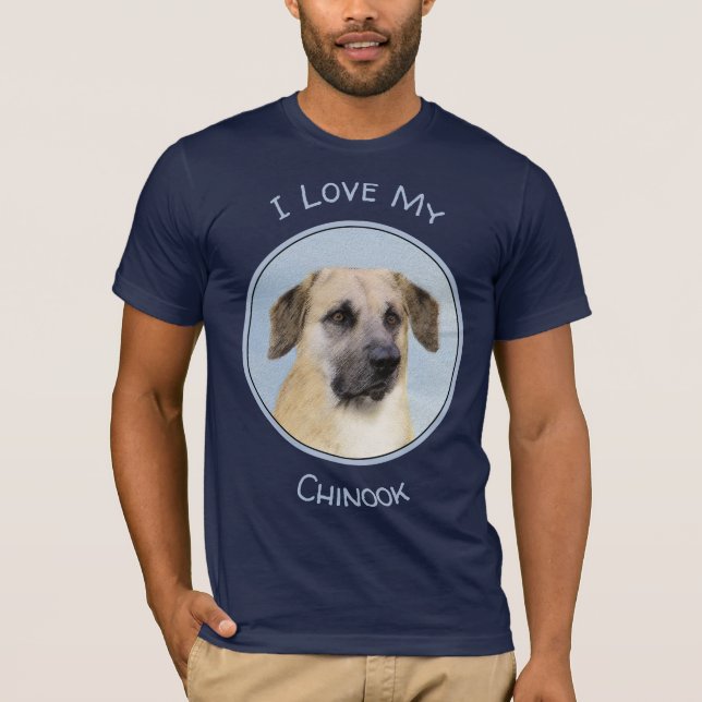 Chinook (Dropped Ears) Painting - Original Dog Art T-Shirt (Front)