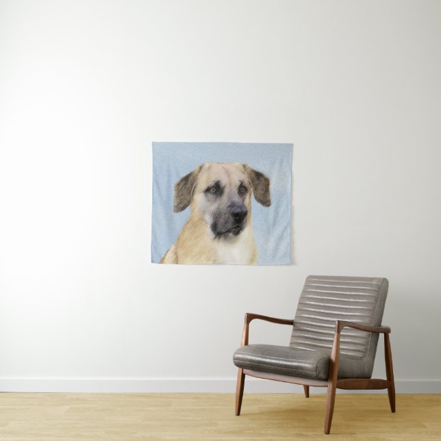 Chinook (Dropped Ears) Painting - Original Dog Art Tapestry (In Situ (Horizontal))