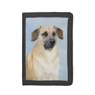 Chinook (Dropped Ears) Painting - Original Dog Art Trifold Wallet