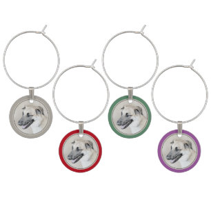 Chinook (Dropped Ears) Painting - Original Dog Art Wine Charm