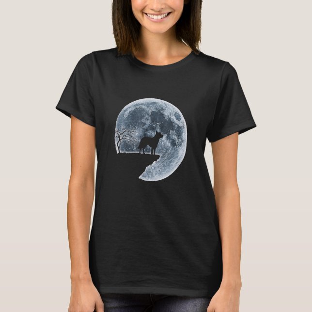 Chinook Halloween Costume Moon Silhouette T-Shirt (Front)