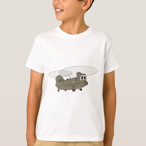 Chinook Helicopter Cartoon T_Shirt