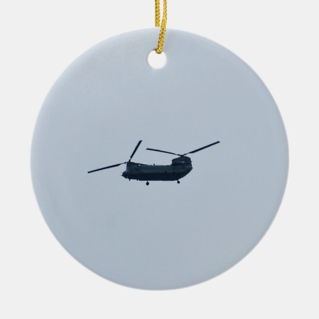 Chinook Helicopter Ceramic Ornament (Front)