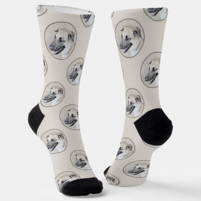 Chinook Helicopter Ear Painting Original Dog Art Socks (Angled)