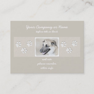 Chinook (Helicopter Ears) Painting - Dog Art Business Card