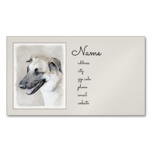 Chinook (Helicopter Ears) Painting - Dog Art Business Card Magnet