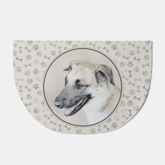 Chinook (Helicopter Ears) Painting - Dog Art Doormat (Front)