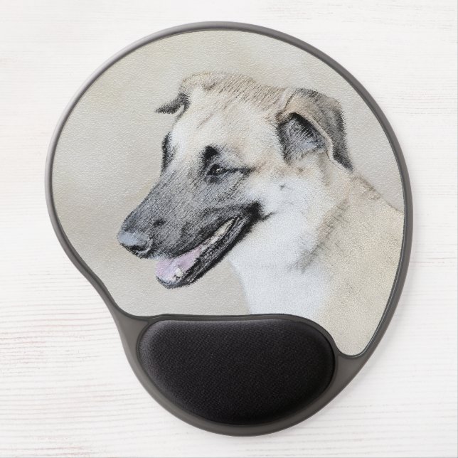 Chinook (Helicopter Ears) Painting - Dog Art Gel Mouse Pad (Front)