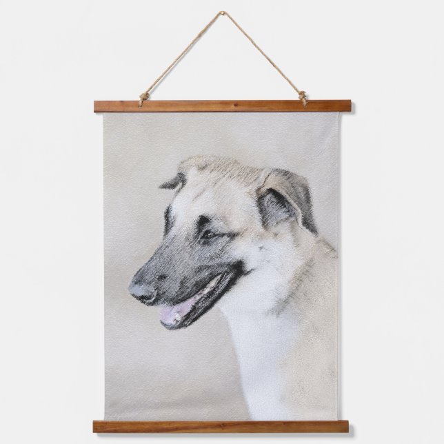 Chinook (Helicopter Ears) Painting - Dog Art Hanging Tapestry (Front)
