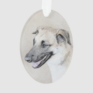 Chinook (Helicopter Ears) Painting - Dog Art Ornament