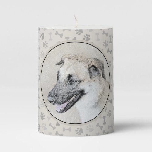 Chinook Helicopter Ears Painting _ Dog Art Pillar Candle