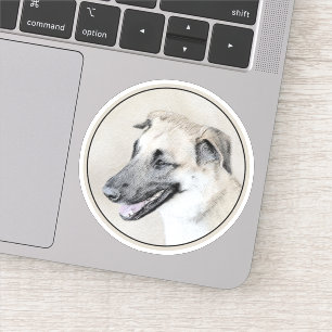Chinook (Helicopter Ears) Painting - Dog Art Sticker