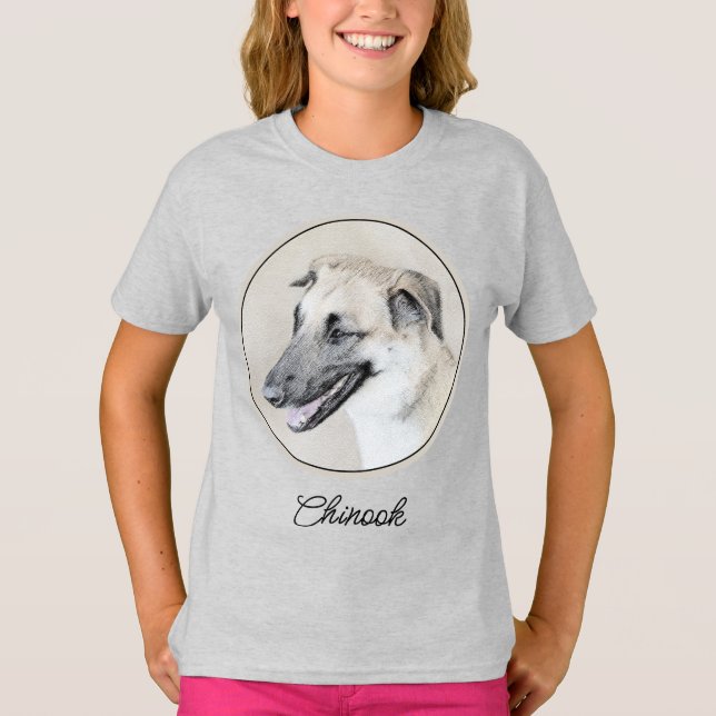 Chinook (Helicopter Ears) Painting - Dog Art T-Shi T-Shirt (Front)