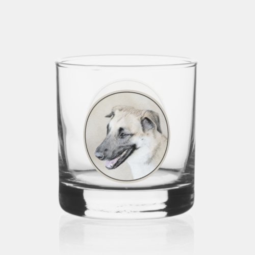 Chinook Helicopter Ears Painting _ Dog Art Whiskey Glass