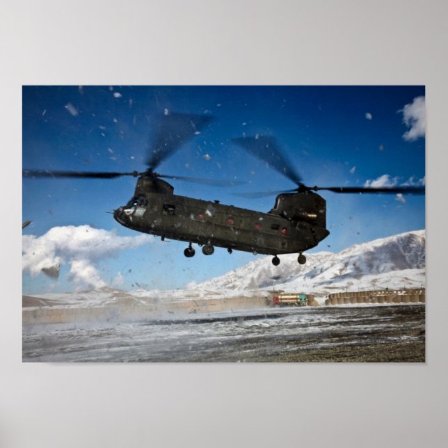 Chinook Helicopter in Snow Poster (Front)