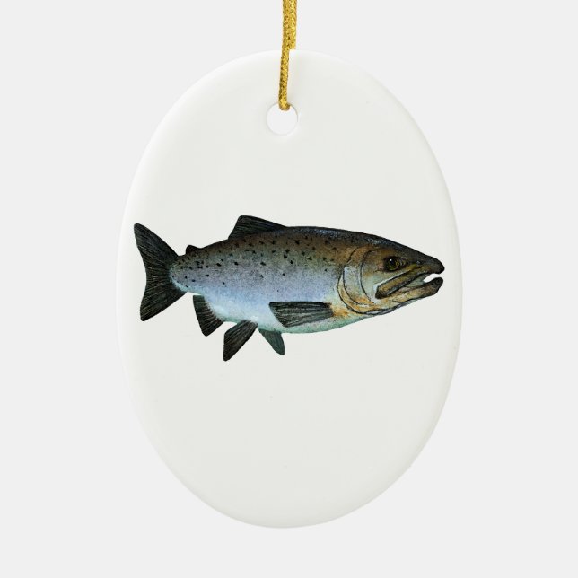 Chinook - King Salmon Ceramic Ornament (Front)