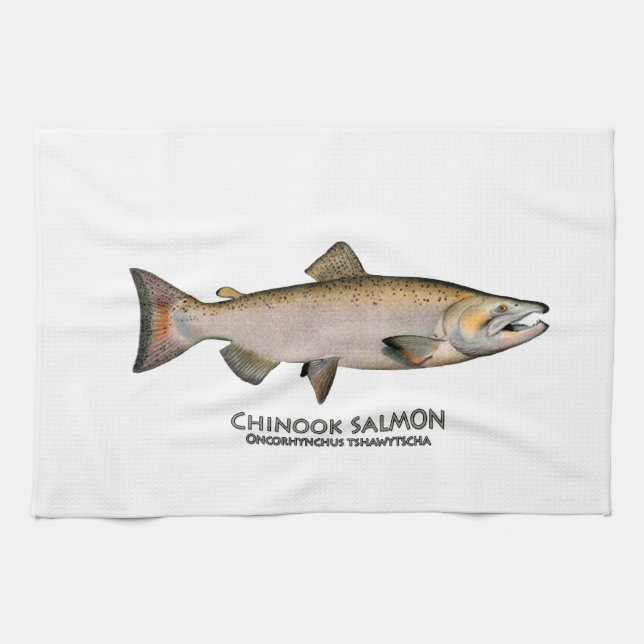 Chinook - King Salmon (spawning phase) Kitchen Towel (Horizontal)