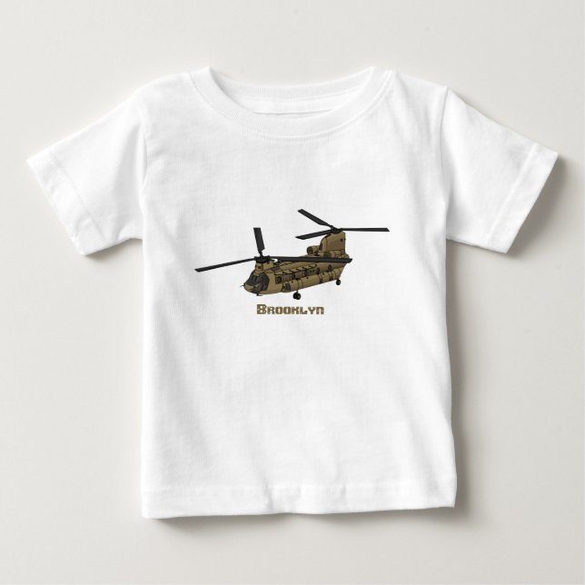 Chinook military helicopter illustration baby T-Shirt (Front)