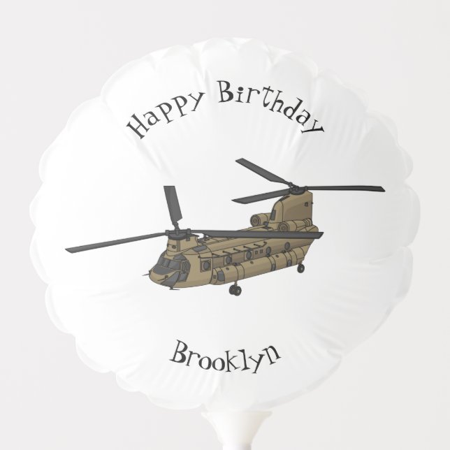 Chinook military helicopter illustration  balloon (Front)