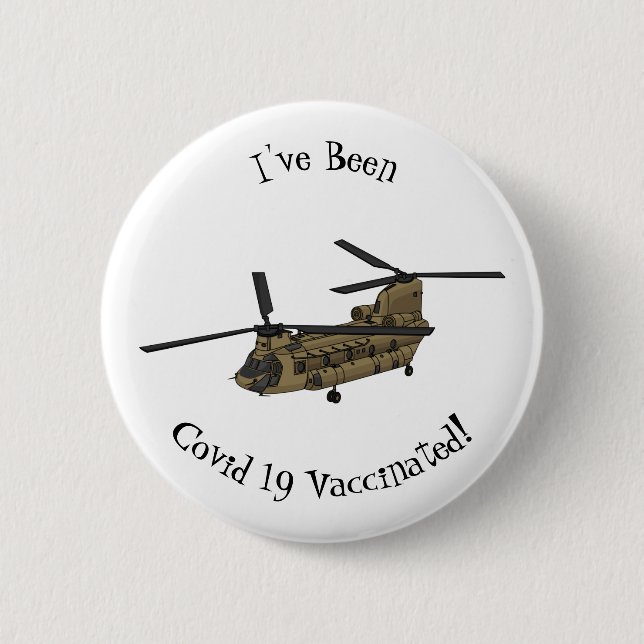 Chinook military helicopter illustration button (Front)